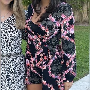 LF Long Sleeve Floral Romper